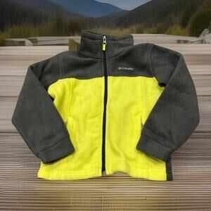 Columbia Baby Boy Steens Mtn Color Block Fleece Jacket Size XXS 4/5 Yellow Gray